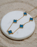 Blue Clover Necklace