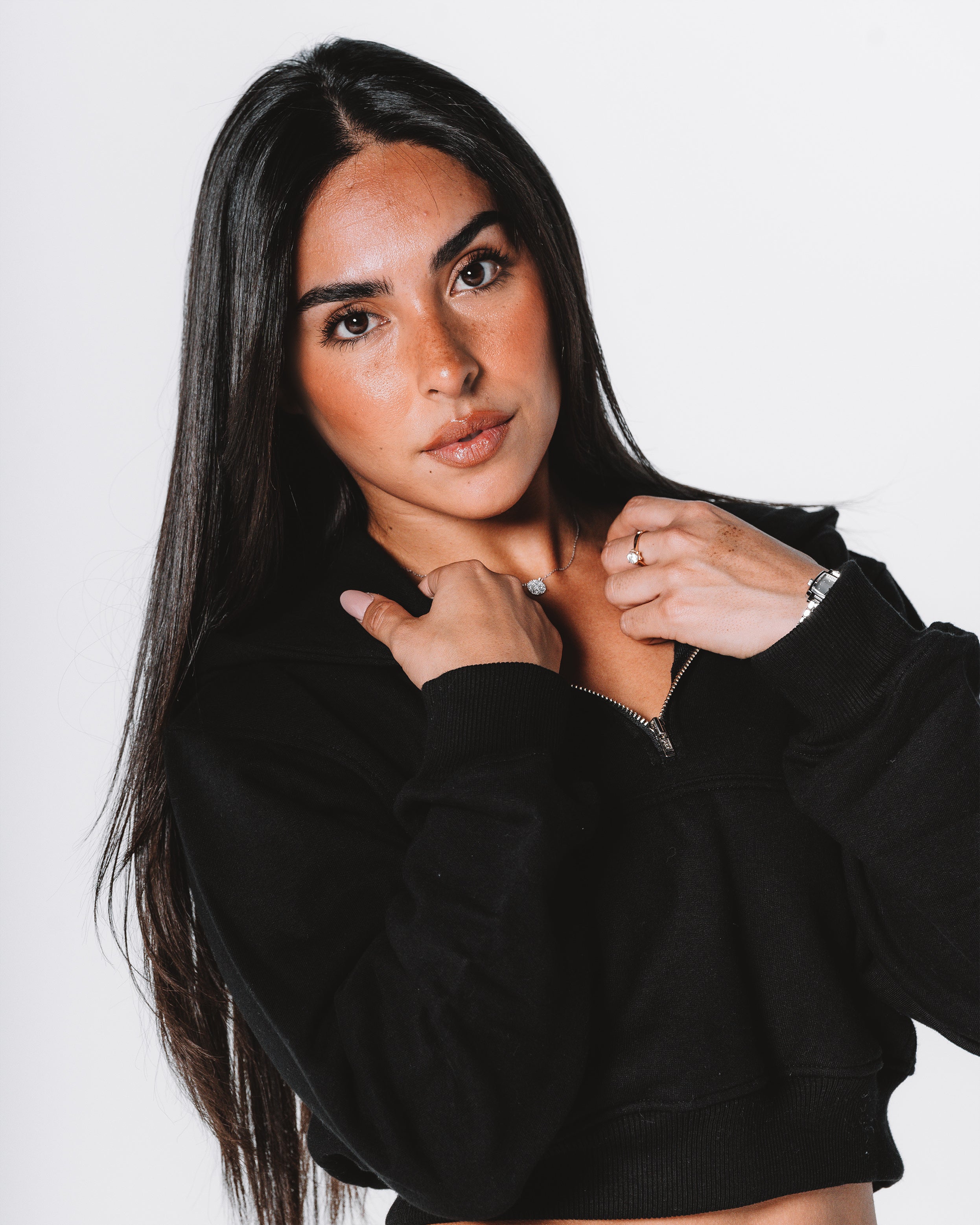 Ocean half-zip Hoodie / Black