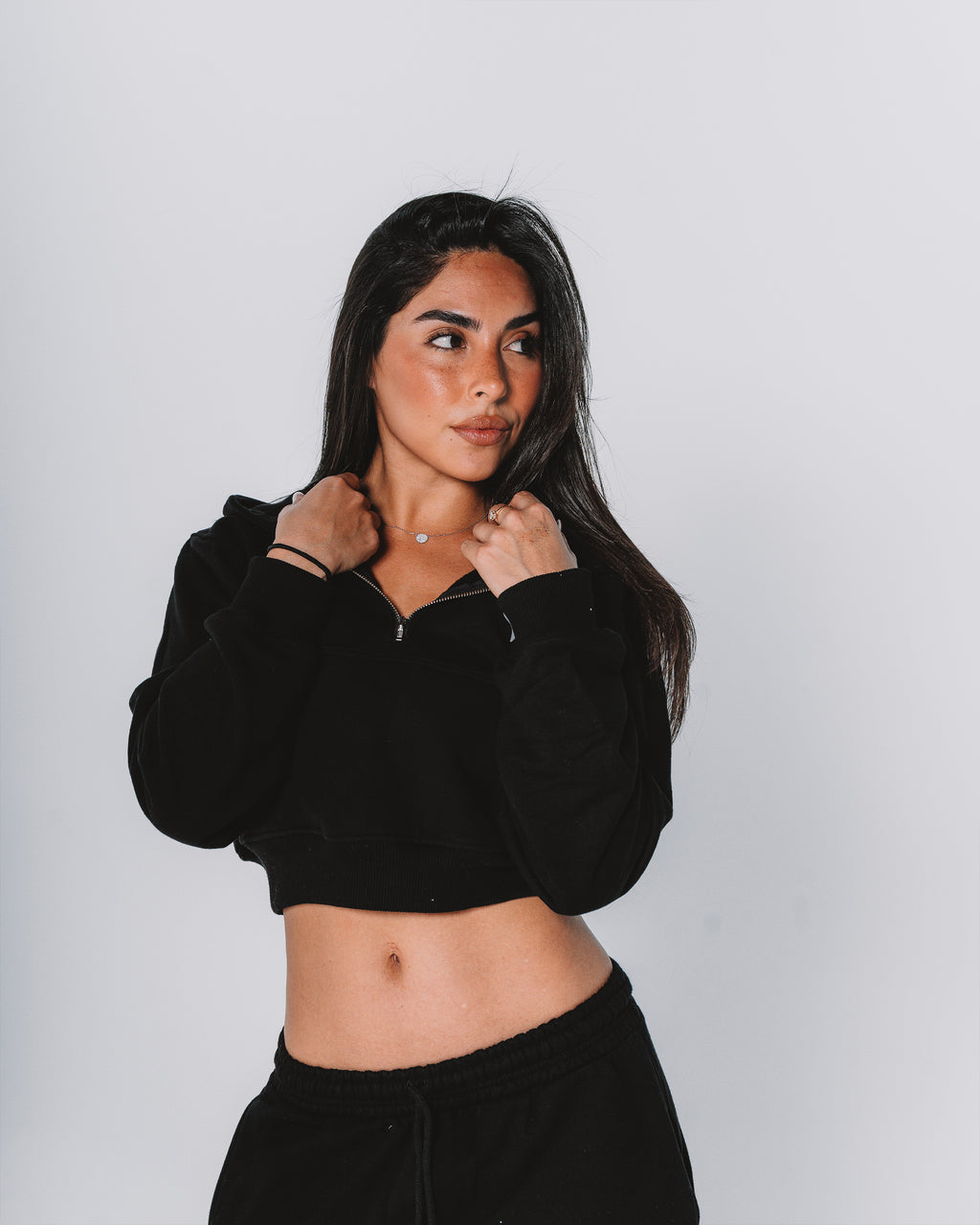 Ocean half-zip Hoodie / Black