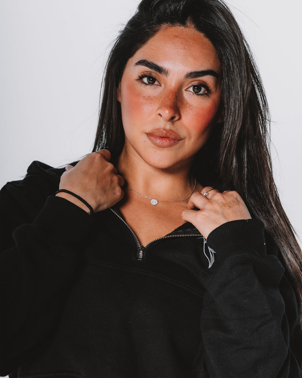Ocean half-zip Hoodie / Black