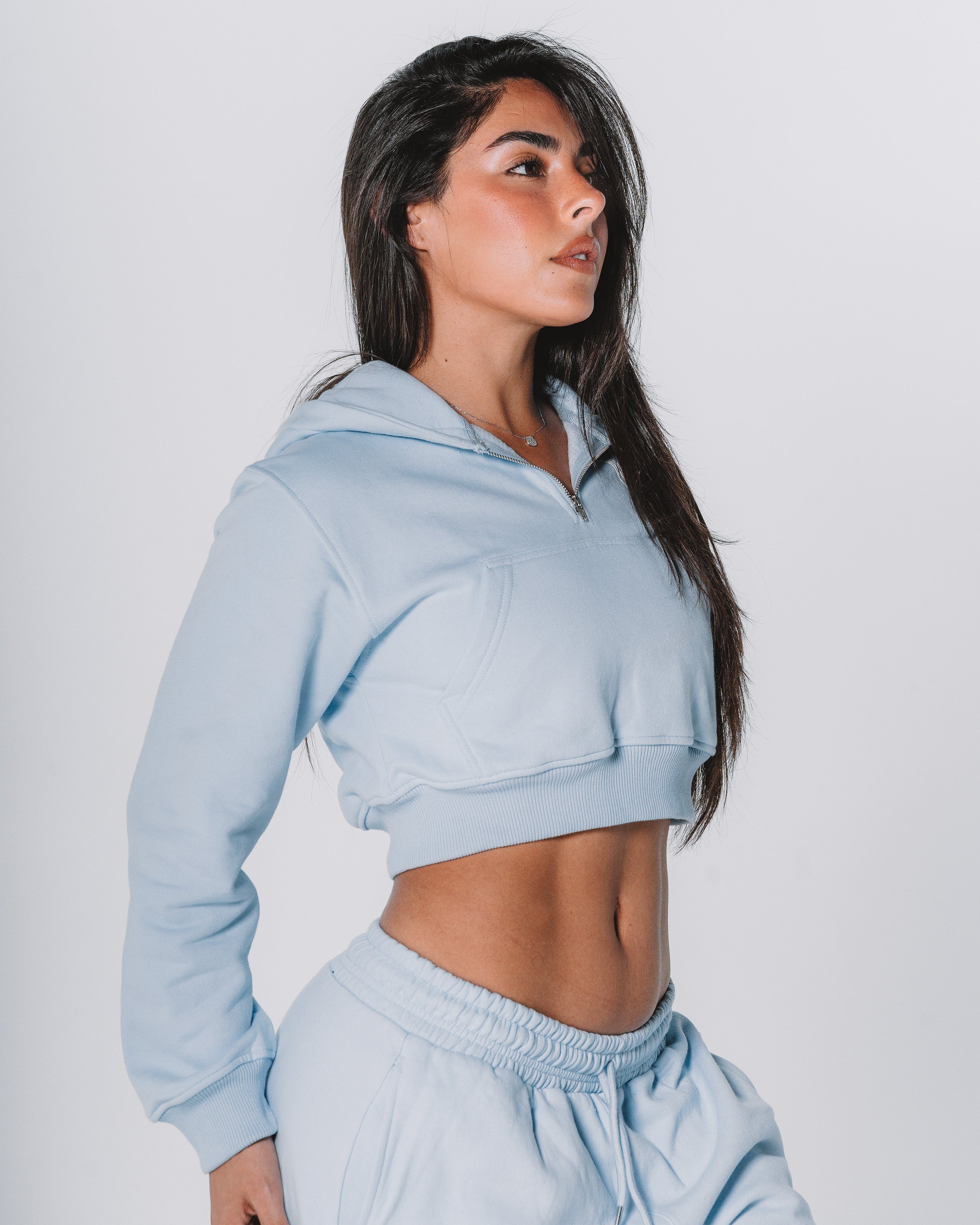 Ocean half-zip Hoodie / skyblue