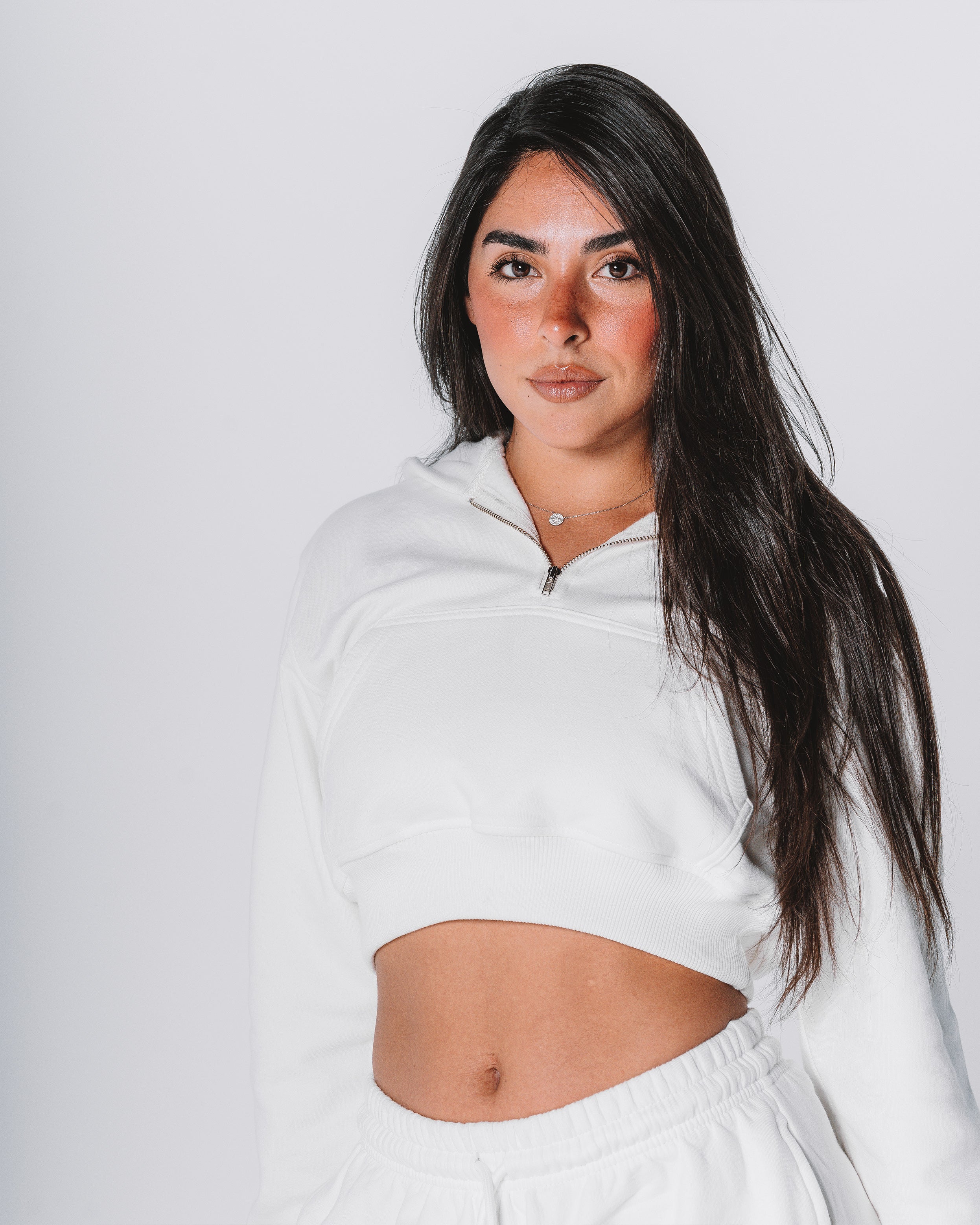Ocean half-zip Hoodie / Pear white