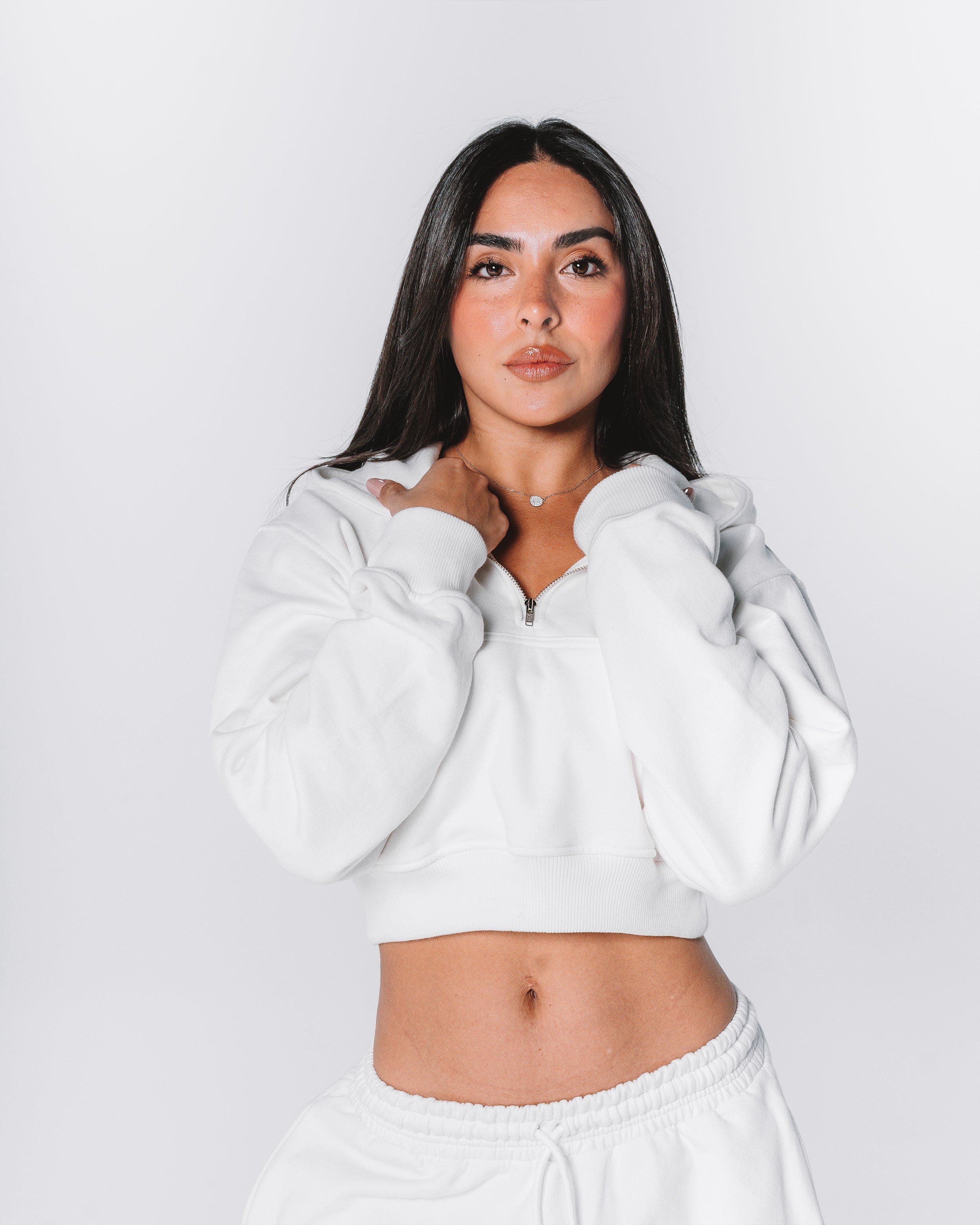 Ocean half-zip Hoodie / Pear white