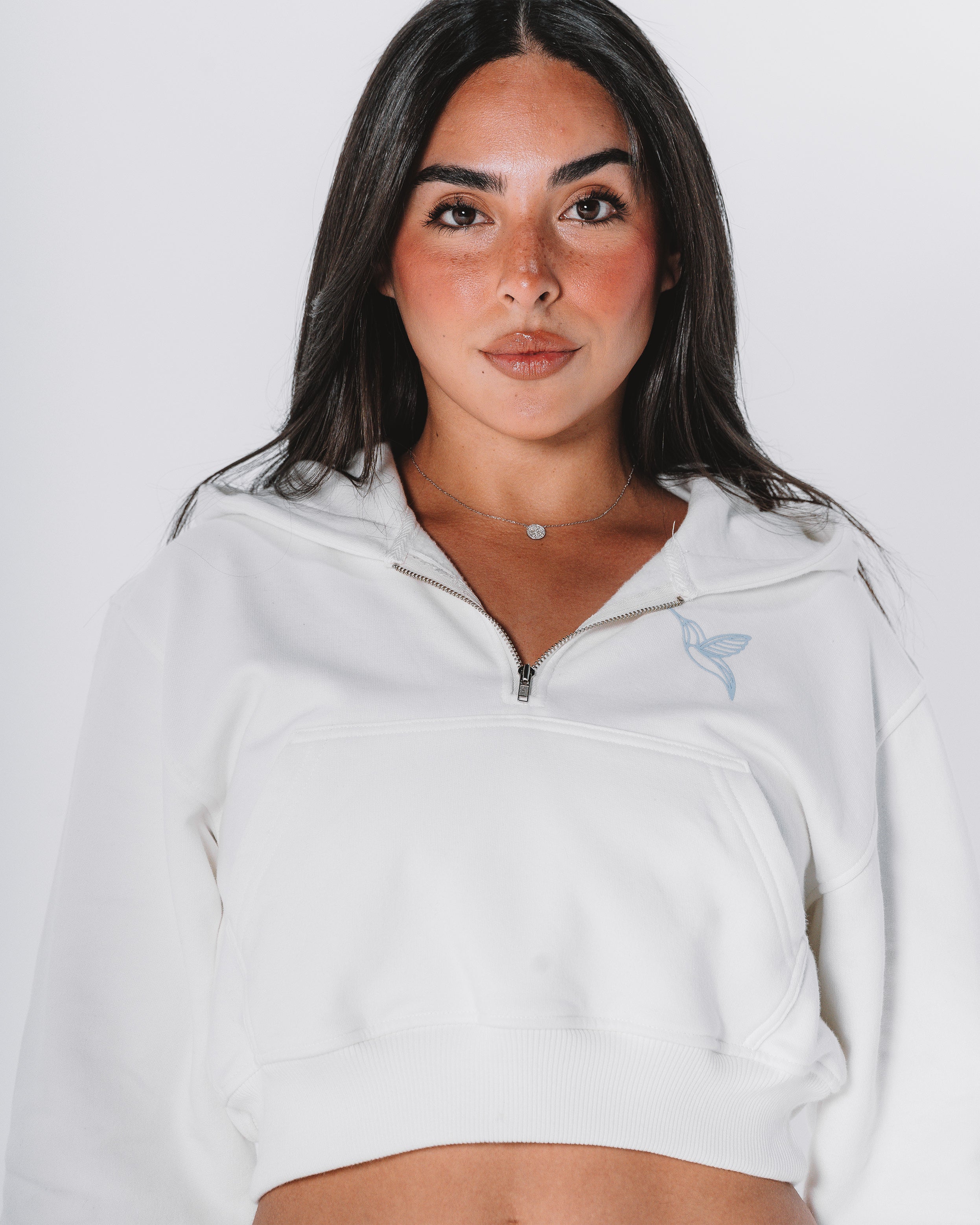 Ocean half-zip Hoodie / Pear white