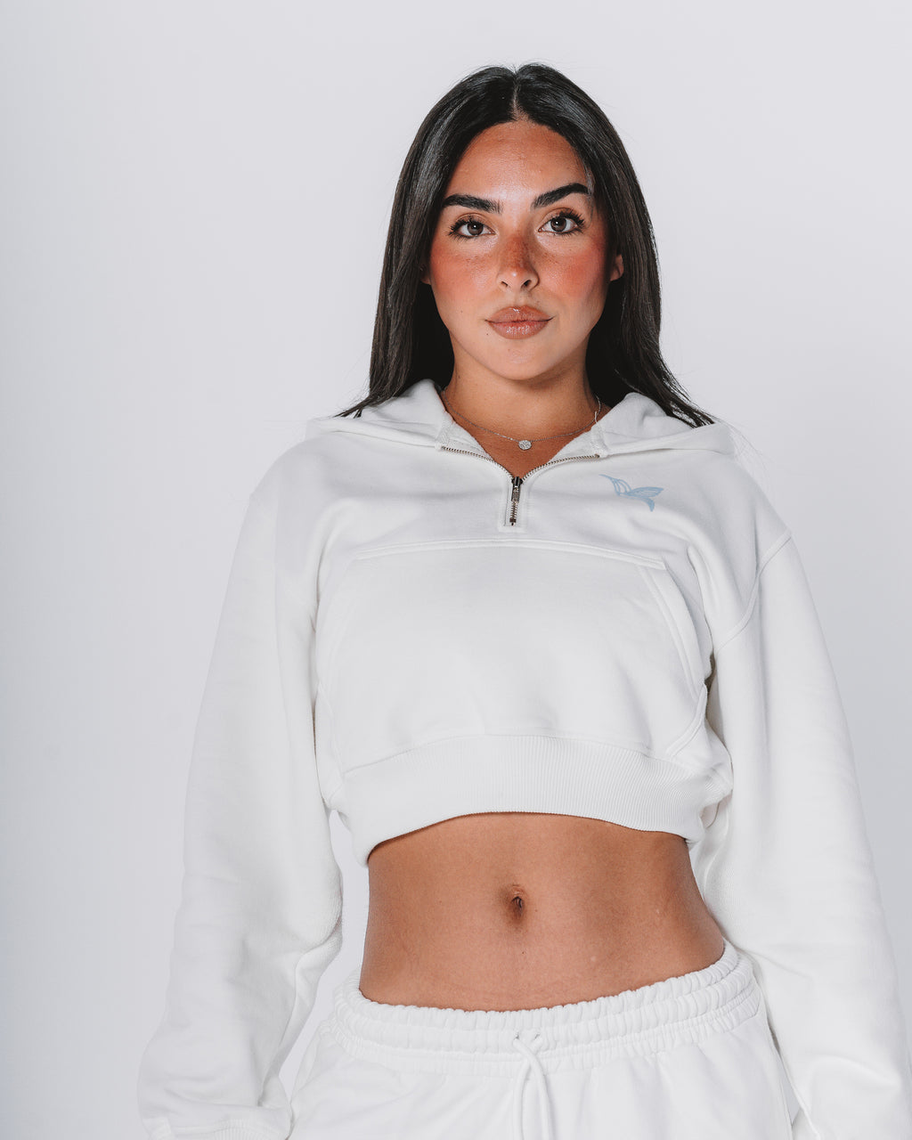 Ocean half-zip Hoodie / Pear white