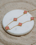 Pink Clover Necklace