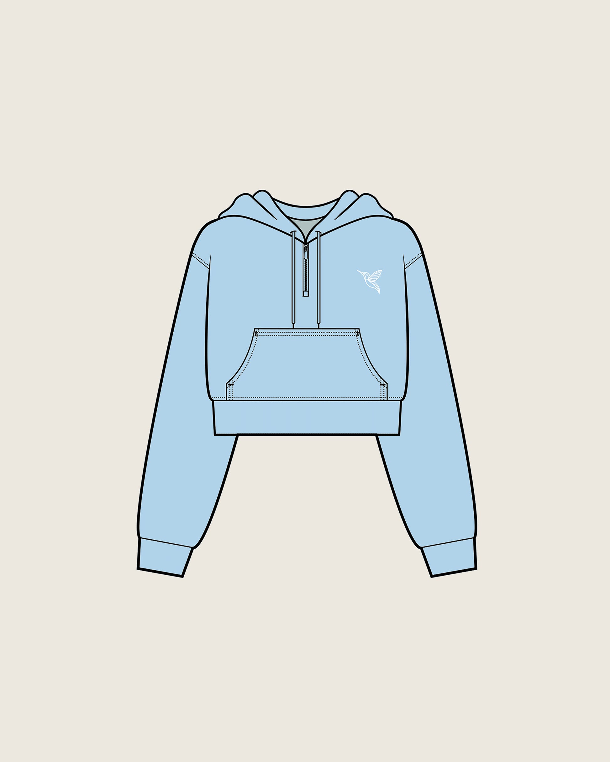 Ocean half-zip Hoodie / skyblue