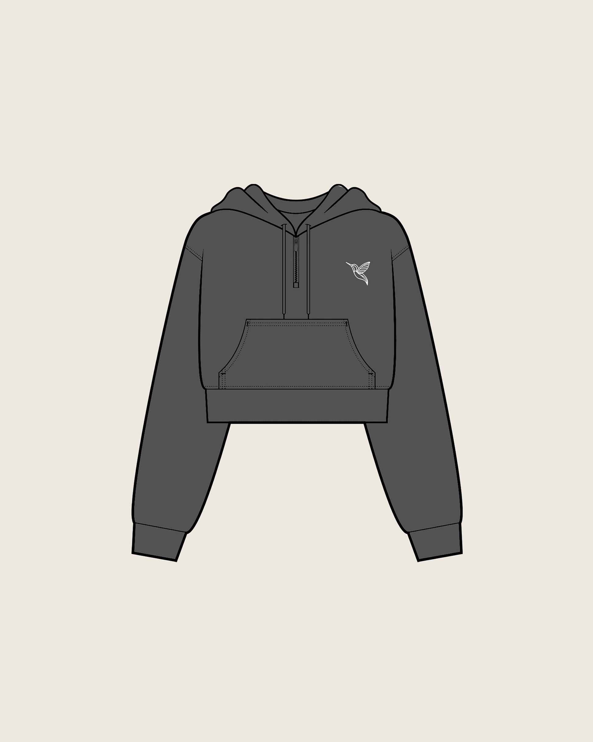 Ocean half-zip Hoodie / Black
