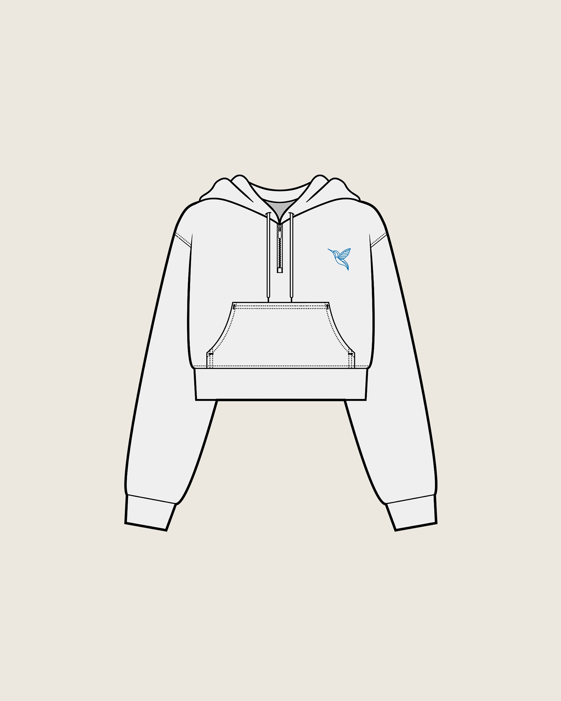Ocean half-zip Hoodie / Pear white